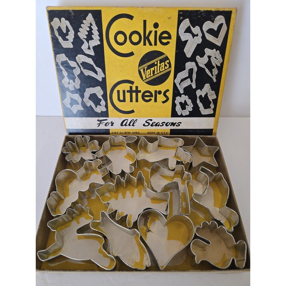 Veritas No 3221 Silver Assorted Shapes Vintage Metal All Seasons Cookie Cutters